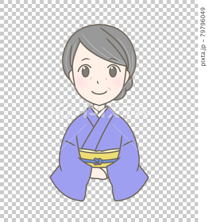 着物の女性　シニア　上半身 79796049