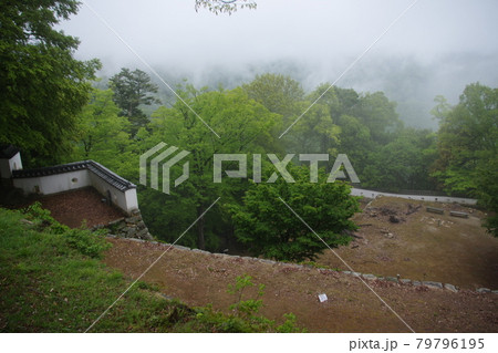 備中松山城　霧の城内 79796195