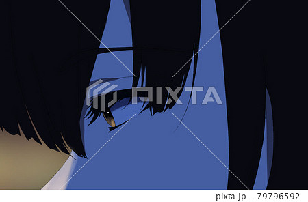女の子の横顔目元アップ 79796592