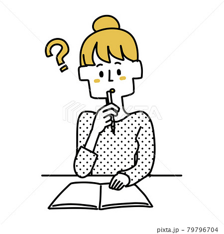 テキストでわからないところがあった女性 テキストでわからないところがあった女性 79796704