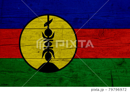 Flag of New Caledonia. Wooden texture of the flag of New Caledonia Flag of New Caledonia. Wooden texture of the flag of New Caledonia 79796972