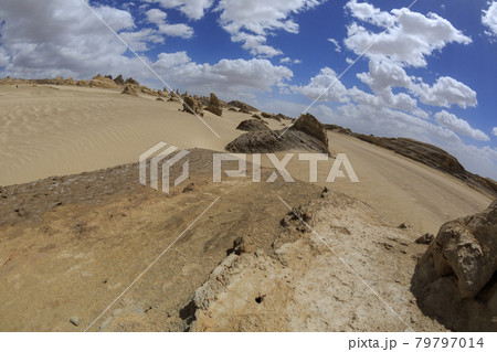 Yardang landform landscape in west of china Yardang landform landscape in west of china 79797014