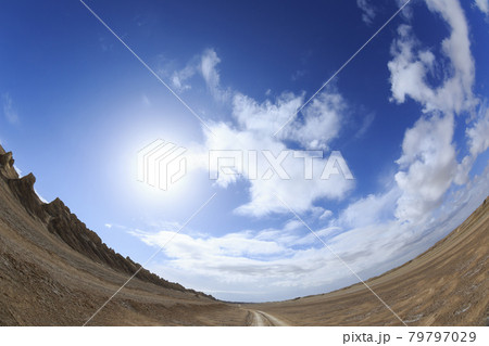 Yardang landform landscape in west of china Yardang landform landscape in west of china 79797029