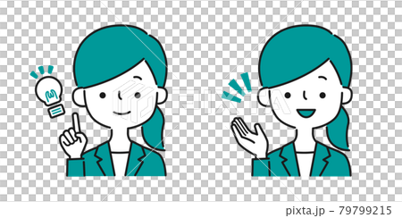 Simple icon illustration set of women in suit Simple icon illustration set of women in suit 79799215