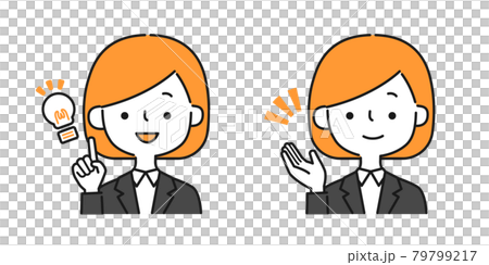 Simple icon illustration set of women in suit Simple icon illustration set of women in suit 79799217