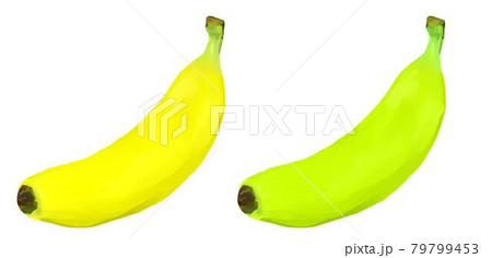 バナナ　1本　イラスト　黄青セット 79799453