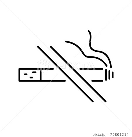 No smoking, line icon. Stop smoke, sign. Forbidden symbol. Hotel service symbol. Linear style no smoking icon. Vector No smoking, line icon. Stop smoke, sign. Forbidden symbol. Hotel service symbol. Linear style no smoking icon. Vector 79801214