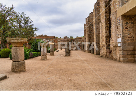 Roman Amphitheatre in Merida, Augusta Emerita in Extremadura, Spain 79802322