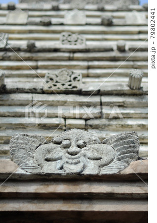 Stone work design and detail at Stone carving work with Javanese and Hindu influences. Located in the Old Grand Mosque of Mataram Kotagede, Jogjakarta Indonesia. Was build circa 1575. Stone work design and detail at Stone carving work with Javanese and Hindu influences. Located in the Old Grand Mosque of Mataram Kotagede, Jogjakarta Indonesia. Was build circa 1575. 79802441