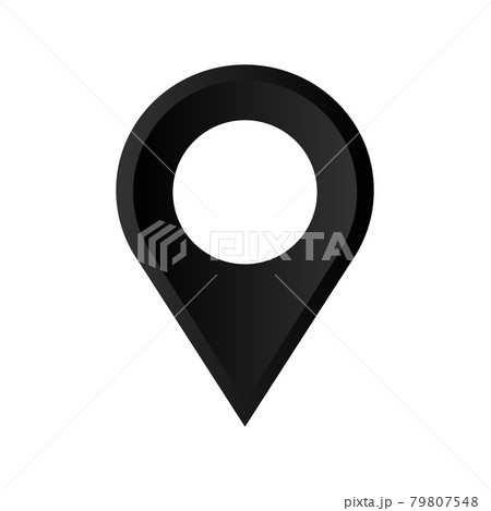 Vector black colored map pin icon. 79807548