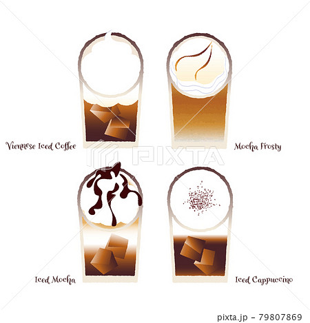 アイスコーヒー素材セット_ウィンナーコーヒー_モカ_モカフロスティ_アイスカプチーノ_名称英文字 アイスコーヒー素材セット_ウィンナーコーヒー_モカ_モカフロスティ_アイスカプチーノ_名称英文字 79807869