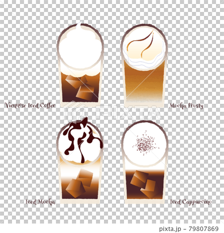 アイスコーヒー素材セット_ウィンナーコーヒー_モカ_モカフロスティ_アイスカプチーノ_名称英文字 アイスコーヒー素材セット_ウィンナーコーヒー_モカ_モカフロスティ_アイスカプチーノ_名称英文字 79807869