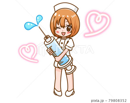 注射器を持ったナースのイラスト素材2のイラスト素材