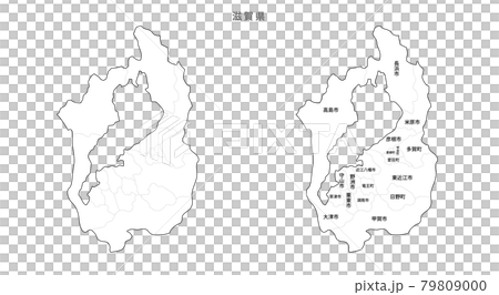 Blank Map-Japan-Entering Districts, Towns and Villages_Shiga Prefecture 79809000