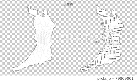 空白地圖-日本-進入地區、城鎮和村莊_大阪 79809001