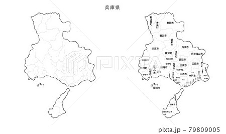 白地図-日本-地区町村入り_兵庫県