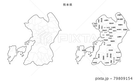 白地図-日本-地区町村入り_熊本県