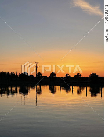 Beautiful sunset background. Summer holidays concept. Text  79809341