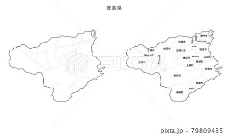 白地図-日本-地区町村入り_徳島県