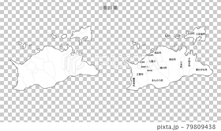 空白地圖-日本入境地區、城鎮和村莊_香川縣 79809438