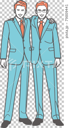 A businessman who crosses his shoulders A businessman who crosses his shoulders 79809441