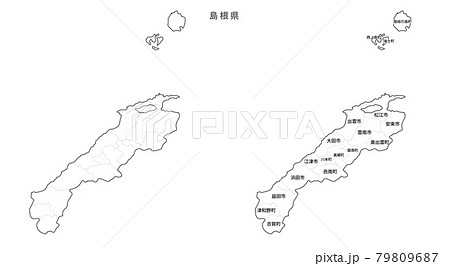 白地図-日本-地区町村入り_島根県