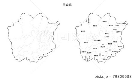 白地図-日本-地区町村入り_岡山県