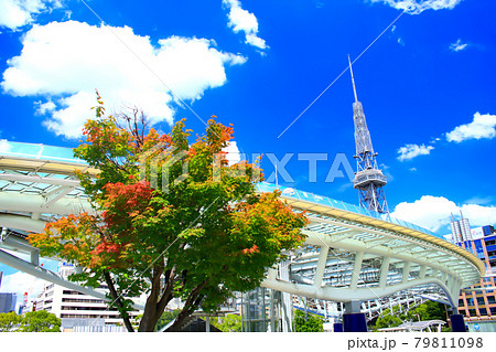 名古屋市、名古屋テレビ塔とオアシス21の風景 名古屋市、名古屋テレビ塔とオアシス21の風景 79811098