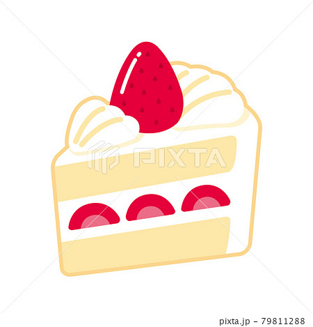 イチゴのショートケーキのイラストのイラスト素材