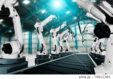 Mechanized industry robot arm for assembly in factory production line 79812360