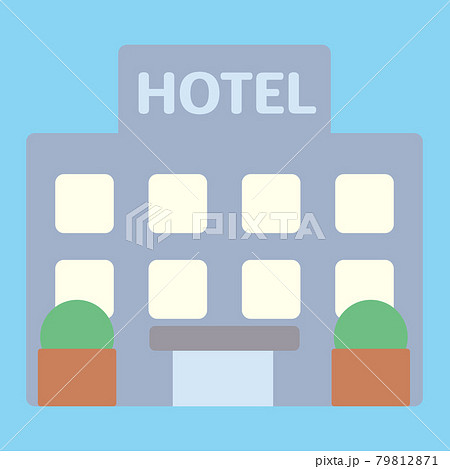 シンプルでかわいいホテルのイラスト フラットデザインのイラスト素材