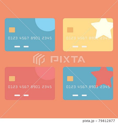 シンプルでかわいいクレジットカードのイラスト フラットデザインのイラスト素材
