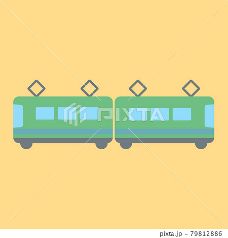 シンプルでかわいい電車のイラスト フラットデザインのイラスト素材