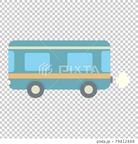 シンプルでかわいいバスのイラスト フラットデザインのイラスト素材