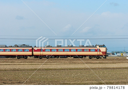 北陸本線　美川ー加賀笠間　JR西日本　485系　A04編成（京都）　⑨　クハ481-322　山側 79814178