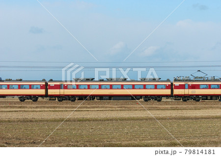 北陸本線 美川ー加賀笠間 JR西日本 485系 A04編成(京都) ⑤ モハ485-73 山側 北陸本線 美川ー加賀笠間 JR西日本 485系 A04編成(京都) ⑤ モハ485-73 山側 79814181
