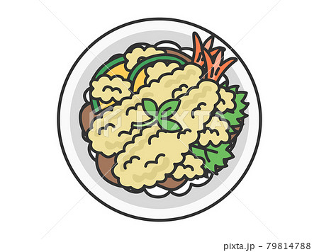 天丼のイラストのイラスト素材