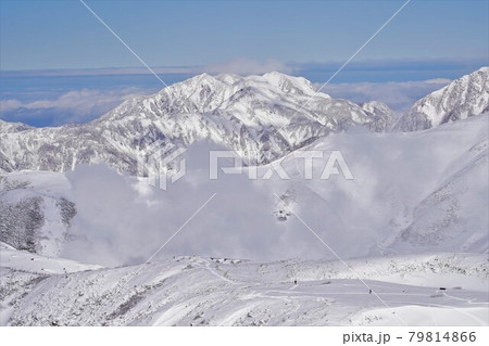 冬の立山からの毛勝三山 79814866