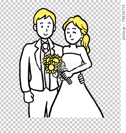 新郎新婦のイラストのイラスト素材