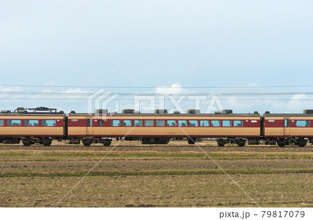 北陸本線　美川ー加賀笠間　JR西日本　485系　A06編成（京都）　④　サハ481-503　山側 79817079