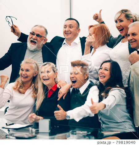 close up. a group of successful business people . 79819040