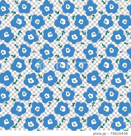 無縫 pattern_blue 花 79820436