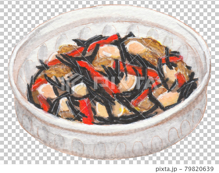 Hand-painted food and drink menu, simmered hijiki seaweed 79820639