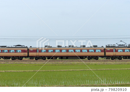 北陸本線　美川ー加賀笠間　JR西日本　485系　A10編成（京都）　⑦　モハ485-119　山側 79820910