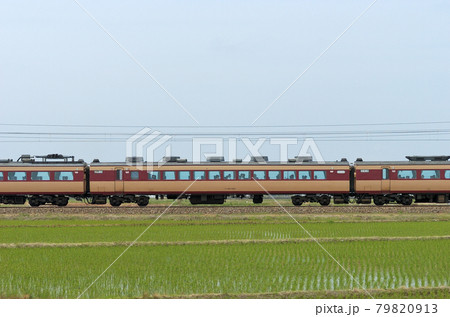 北陸本線　美川ー加賀笠間　JR西日本　485系　A10編成（京都）　④　サハ481-502　山側 79820913