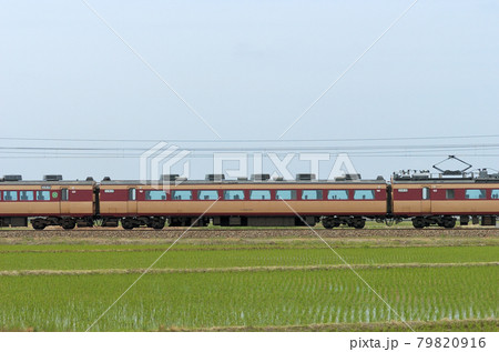 北陸本線　美川ー加賀笠間　JR西日本　485系　A10編成（京都）　②　モハ485-251　山側 79820916
