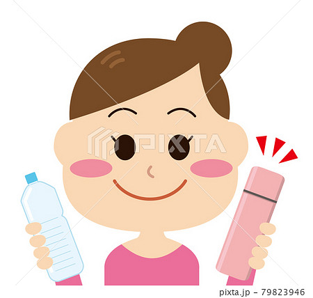 A Woman Who Changes From A Pet Bottle To My Bottle Stock Illustration