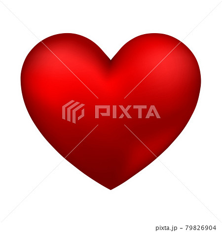 Red 3d valentine heart vector illustration isolated white background 79826904