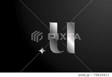 U alphabet letter icon design with star template and grey color 79826921