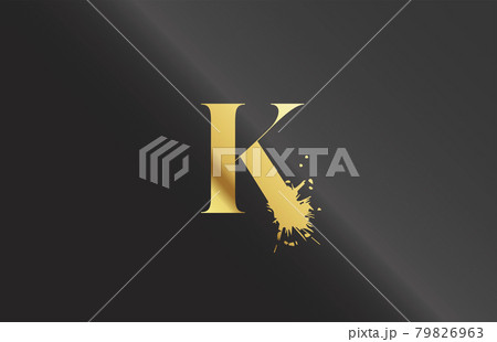 splash K alphabet icon letter for corporate. Grunge design suitable for a company logo 79826963